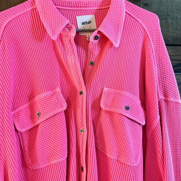 Aerie Lumberjane Waffle Knit Shirt - Picture 2 of 5